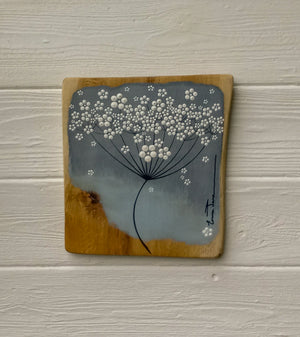 Small Cow Parsley Two Tone Blue Grey Reclaimed Wood