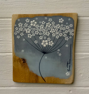 Small Cow Parsley Two Tone Blue Grey Reclaimed Wood
