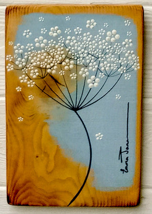 Small Cow Parsley Soft Sky Blue Reclaimed Wood