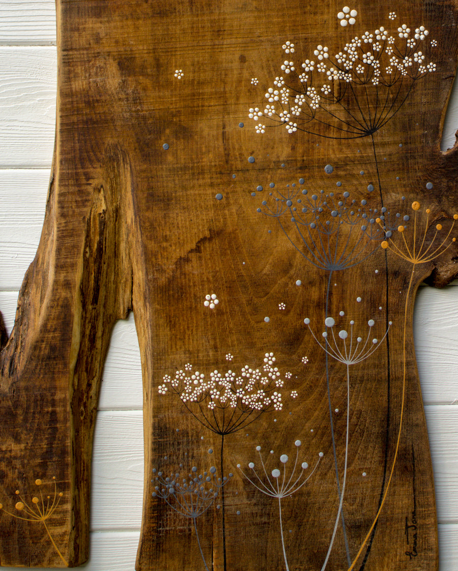 X.L Mixed Cow Parsley Heads Natural Reclaimed Wood